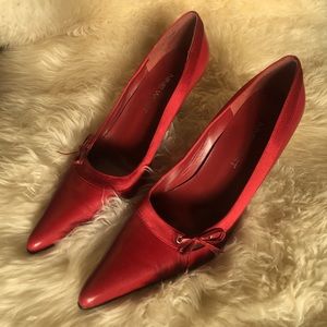 Red leather heels
